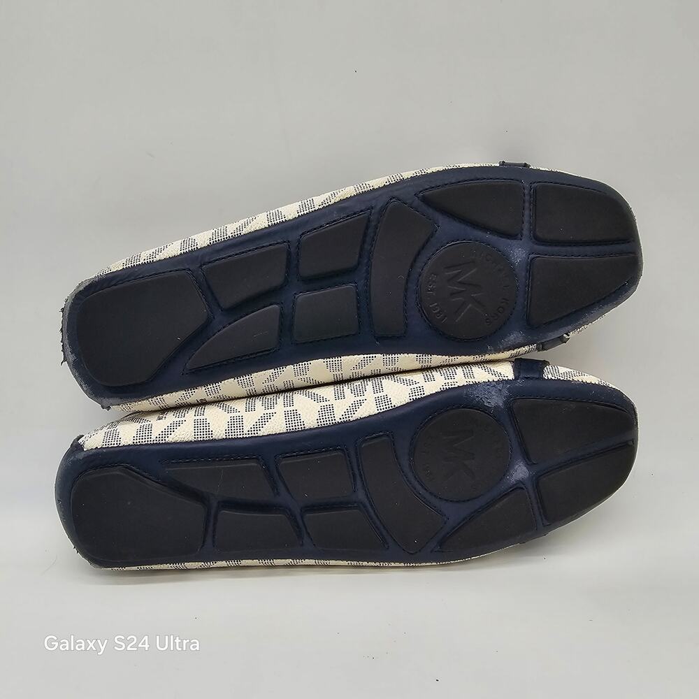 Michael Kors Monogram Flats Moccasin White Blue Ballet Moc Women's 9M - Picture 7 of 9